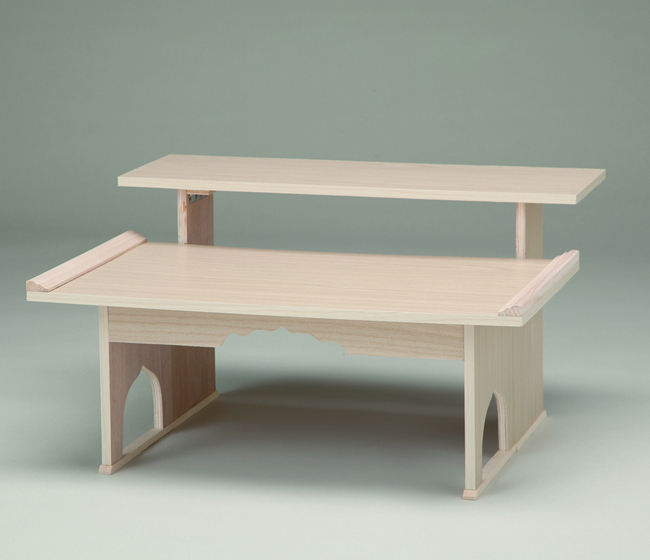 プリント経机  幕板・棚板付